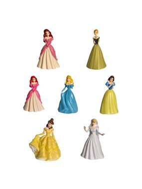 Disney Princess Figure 7 pc Set Belle Snow White Cinderella Ariel Aurora & Anna